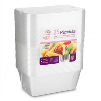  - 25 Pack 1 Litre Microwave Safe Food Storage Containers With Lids Airtight Bpa Free Meal Prep & Freezer Safe Boxes