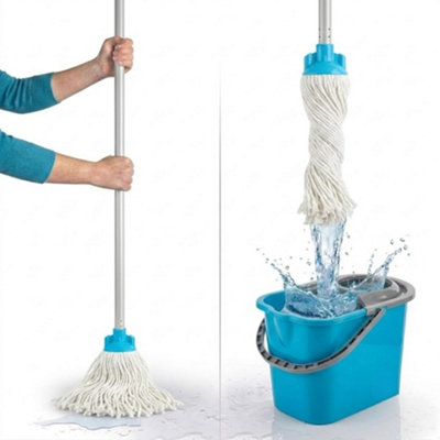  - Mop And Bucket Set Spin Mop With Wringer Microfibre Floor Cleaning System For Tile Laminate & Hardwood Floors