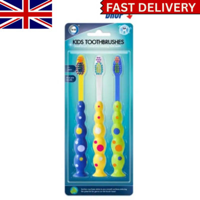 3Pc Kids Toothbrush SetSoft BristleChild-Friendly Toothbrushes For Gentle Oral Care & Healthy Teeth from B&Q