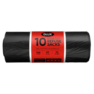 Dl 10 Extra Heavy Duty Refuse Sacks Strong Black Bin Bags Waste Bags from B&Q