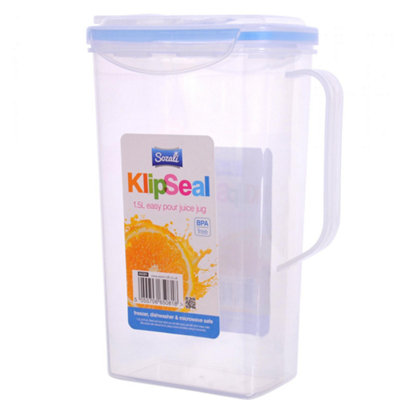 Sz Klipseal Juice Jug 1.5L Plastic Drink Dispenser Airtight Lid from B&Q
