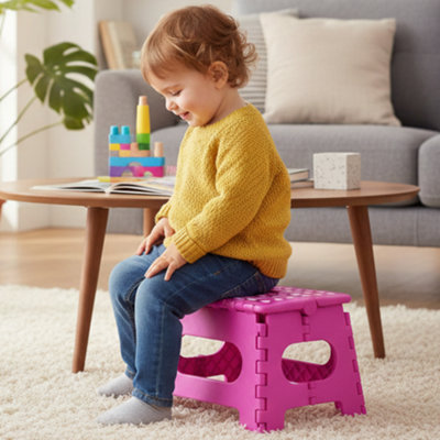 Osh Small Handy Plastic Folding Stool Durable & Portable from B&Q