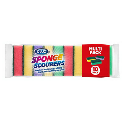 Dl 10Pk Sponge Scourers Kitchen Cleaning Pads from B&Q