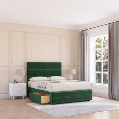Sloomy 6Ft Monaco Divan Bed Base Emerald Plush ,no Drawers12" Footboard & 26" Struts HeadboardSuper King from B&Q