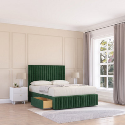 Sloomy 3Ft Madison Divan Bed Base Emerald Plush ,no Drawers12" Footboard & 26" Struts HeadboardSingle from B&Q