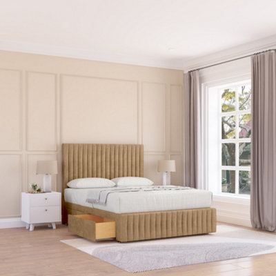 Sloomy 3Ft Madison Divan Bed Base Latte Dumfries ,no Drawers12" Footboard & 26" Struts HeadboardSingle from B&Q