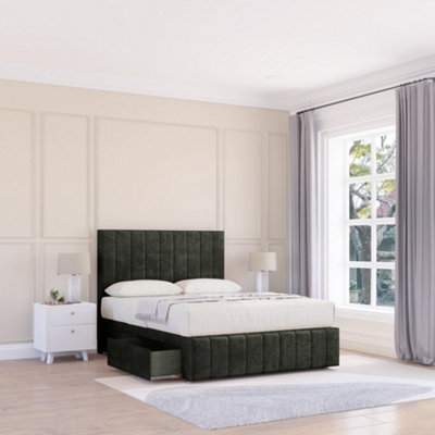 Sloomy 3Ft California Divan Bed Base Graphite Dumfries ,2 Drawers12" Footboard & 26" Struts HeadboardSingle from B&Q