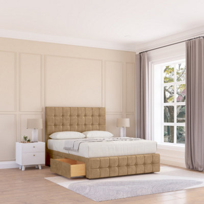 Sloomy 3Ft Berlin Divan Bed Base Latte Dumfries ,2 Drawers12" Footboard & 26" Struts HeadboardSingle from B&Q