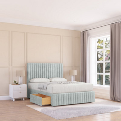Sloomy 4Ft6 Madison Divan Bed Base Silver Naples 2 Drawers12" Footboard & 26" Struts HeadboardDouble from B&Q