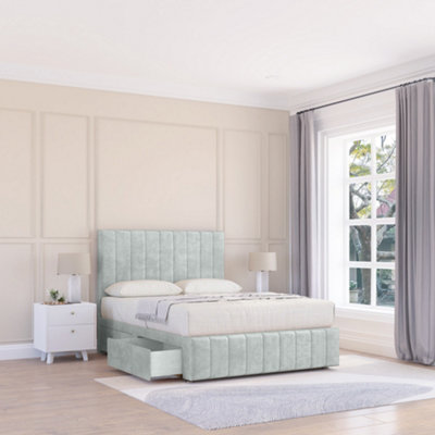 Sloomy 2Ft6 California Divan Bed Base Silver Naples ,no Drawers12" Footboard & 54" Floor Standing HeadboardSmall Single from B&Q