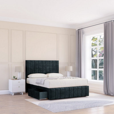Sloomy 3Ft California Divan Bed Base Black Naples ,no Drawers12" Footboard & 54" Floor Standing HeadboardSingle from B&Q