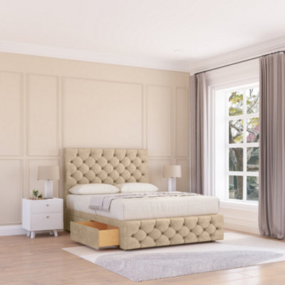 Sloomy 3Ft Watson Divan Bed Base Almond Coinston ,no Drawers12" Footboard & 54" Floor Standing HeadboardSingle from B&Q