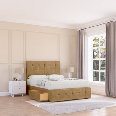 Sloomy 6Ft Cambridge Divan Bed Base Mink Plush ,no Drawers12" Footboard & 54" Floor Standing HeadboardSuper King from B&Q
