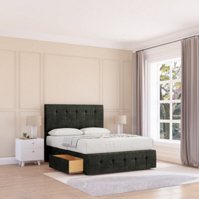 Sloomy 4Ft Cambridge Divan Bed Base Graphite Dumfries ,no Drawers12" Footboard & 54" Floor Standing HeadboardSmall Double from B&Q