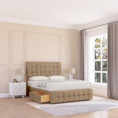 Sloomy 5Ft Berlin Divan Bed Base Mink Naples ,no Drawers12" Footboard & 54" Floor Standing HeadboardKing from B&Q