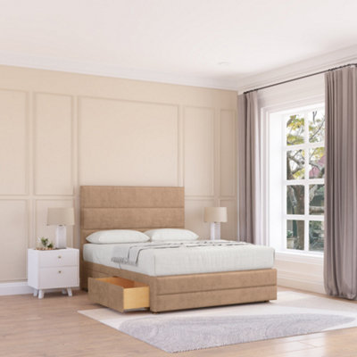 Sloomy 3Ft Monaco Divan Bed Base Sand Naples ,no Drawers12" Footboard & 54" Floor Standing HeadboardSingle from B&Q