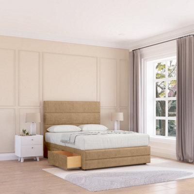 Sloomy 6Ft Monaco Divan Bed Base Latte Dumfries ,no Drawers12" Footboard & 54" Floor Standing HeadboardSuper King from B&Q