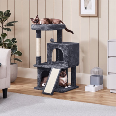 Yaheetech Dark Grey 92Cm Cat Tree Tower With Condos And Perches from B&Q