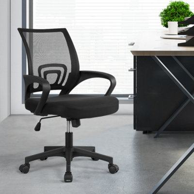 Yaheetech Ergonomic Mid-Back Mesh Office ChairBlack from B&Q