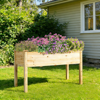 Yaheetech Elevated Raised Garden Bed Fir Wood Planter For Flowers Vegetables from B&Q