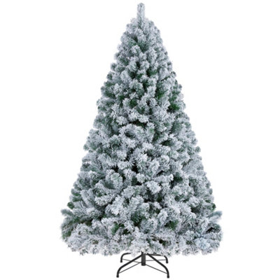 Yaheetech 5Ft Snow Flocked Artificial Christmas Tree With Foldable Stand from B&Q