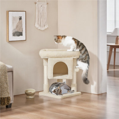 Yaheetech Beige 59Cm 2-Level Cat Tree Tower With Wide Perch from B&Q
