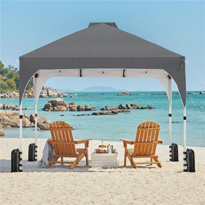 Yaheetech 3Mx3M Dark Grey Portable Fabric Pop Up Canopy Tent from B&Q