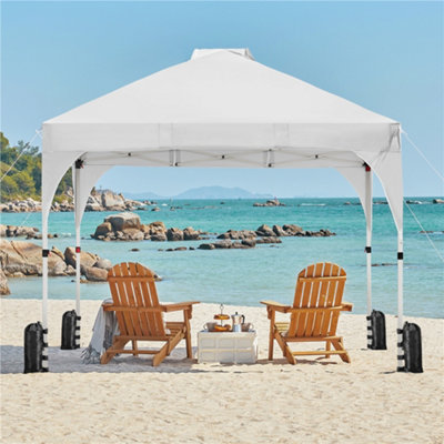 Yaheetech 3Mx3M White Portable Fabric Pop Up Canopy Tent from B&Q
