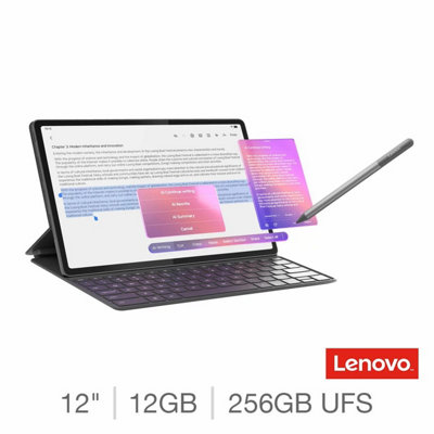 Lenovo Idea Tab Plus 12Gb 256Gb 12.1 Inch 2.5K Tablet Dimensity 6400 Android 15 Pen Keyboard 90Hz Display Grey