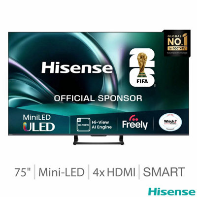 Hisense 75U7Qtuk 75 Inch Mini Led 4K Hd Smart Tv 144Hz Vrr Dolby Vision Iq Atmos Vidaa Os