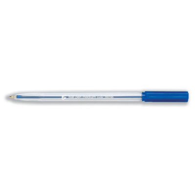 Fivestar 5 Star Office Ball Pen Clear Barrel Medium 1.0mm Tip 0.7mm Line Blue Pack 50 from B&Q