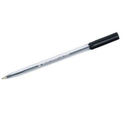 Fivestar 5 Star Office Ball Pen Clear Barrel Medium 1.0mm Tip 0.7mm Line Black Pack 50 from B&Q