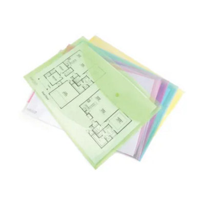 Rapesco A3 Pastel Assorted Popper Wallet (Pack Of 5) from B&Q