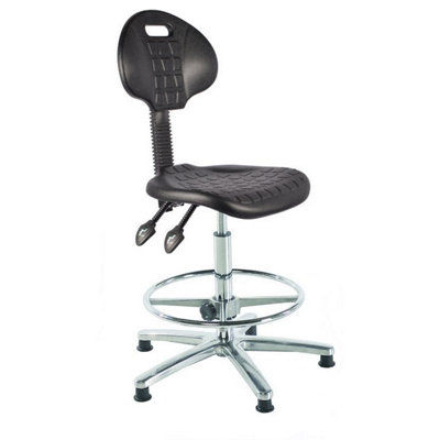 Chrome Polyurethane Draughtsman Chair from B&Q