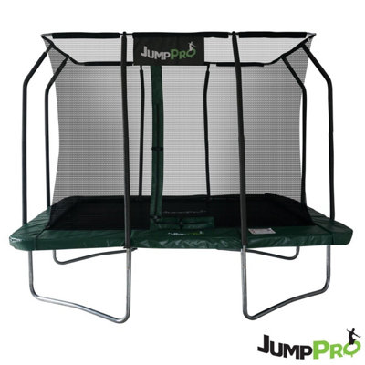 12Ft X 8Ft Jumppro™ Xcite Green Rectangular Trampoline With Enclosure from B&Q