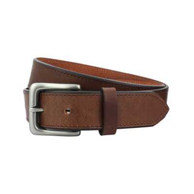 Full Grain Leather Belt Chamfered Edge: Brown (3Xl) from B&Q