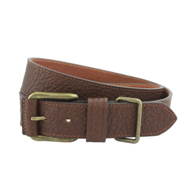 Full Grain Leather Belt With Metal Keeper: Brown (Xl) from B&Q
