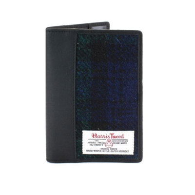 Harris Tweed Passport Holder Leather Trim: Bragar BWT - Image 2