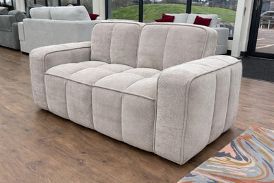 Stratus Interiors Paris Chunky Panel Sofa Plush ComfortStylish Design & Durable Build2 Seater from B&Q