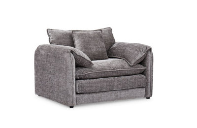 Stratus Interiors Solaya Luxury Chenille SofaDurableStylish Grey Living Room Seating1 Seater from B&Q