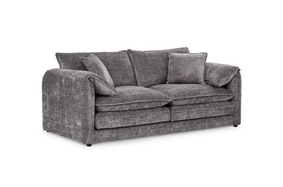 Stratus Interiors Solaya Luxury Chenille SofaDurableStylish Grey Living Room Seating2 Seater from B&Q