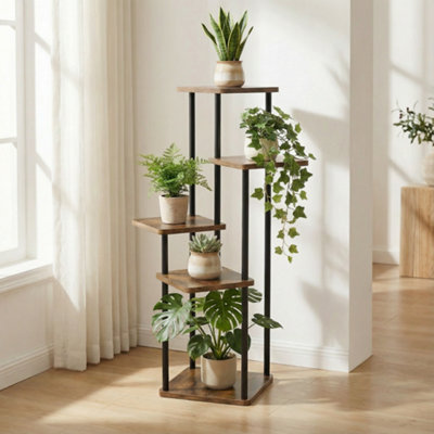 B&Q -  5-Tier Plant Stand Compact Corner Shelf