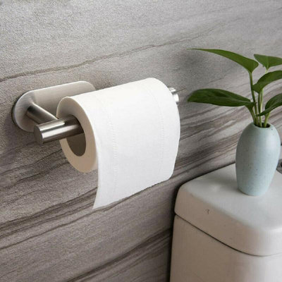 Self-Adhesive Toilet Paper Roll Holder For BathroomSilver from B&Q