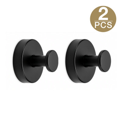 Self-Adhesive Shower Suction Towel Hook SetBlack from B&Q