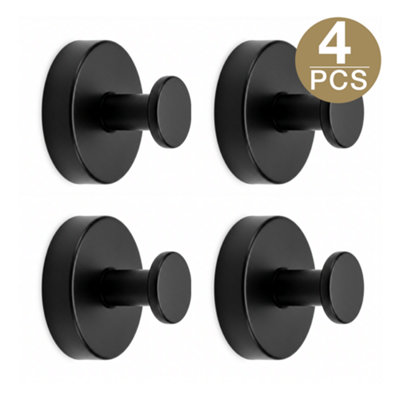 Self-Adhesive Shower Suction Towel Hook SetBlack from B&Q