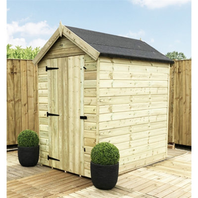 Marlborough 4 X 4 Garden Shed Premier Pressure Treated T&g Apex + Single Door (4' X 4' / 4Ft X 4Ft) (4X4 )