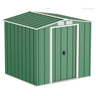 Salford 6 X 6 Apex Metal Garden Shed - Green (6Ft X 6Ft / 6' X 6' / 2M X 1.8M)