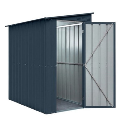 Salford 4 X 6 Pent Metal Garden Shed - Anthracite Grey (4Ft X 6Ft / 4' X 6' / 1.2M X 1.8M)