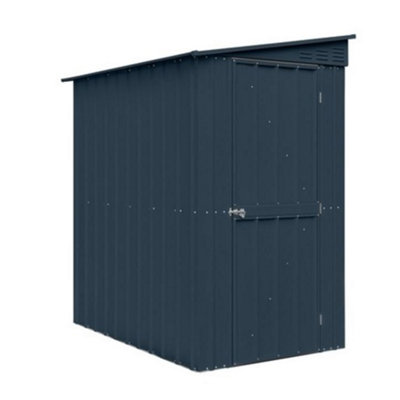 Salford 4 X 8 Pent Metal Garden Shed - Anthracite Grey (4Ft X 8Ft / 4' X 8' / 1.2M X 2.4M)