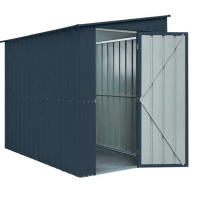 Salford 5 X 8 Pent Metal Garden Shed - Anthracite Grey (5Ft X 8Ft / 5' X 8' / 1.5M X 2.4M)